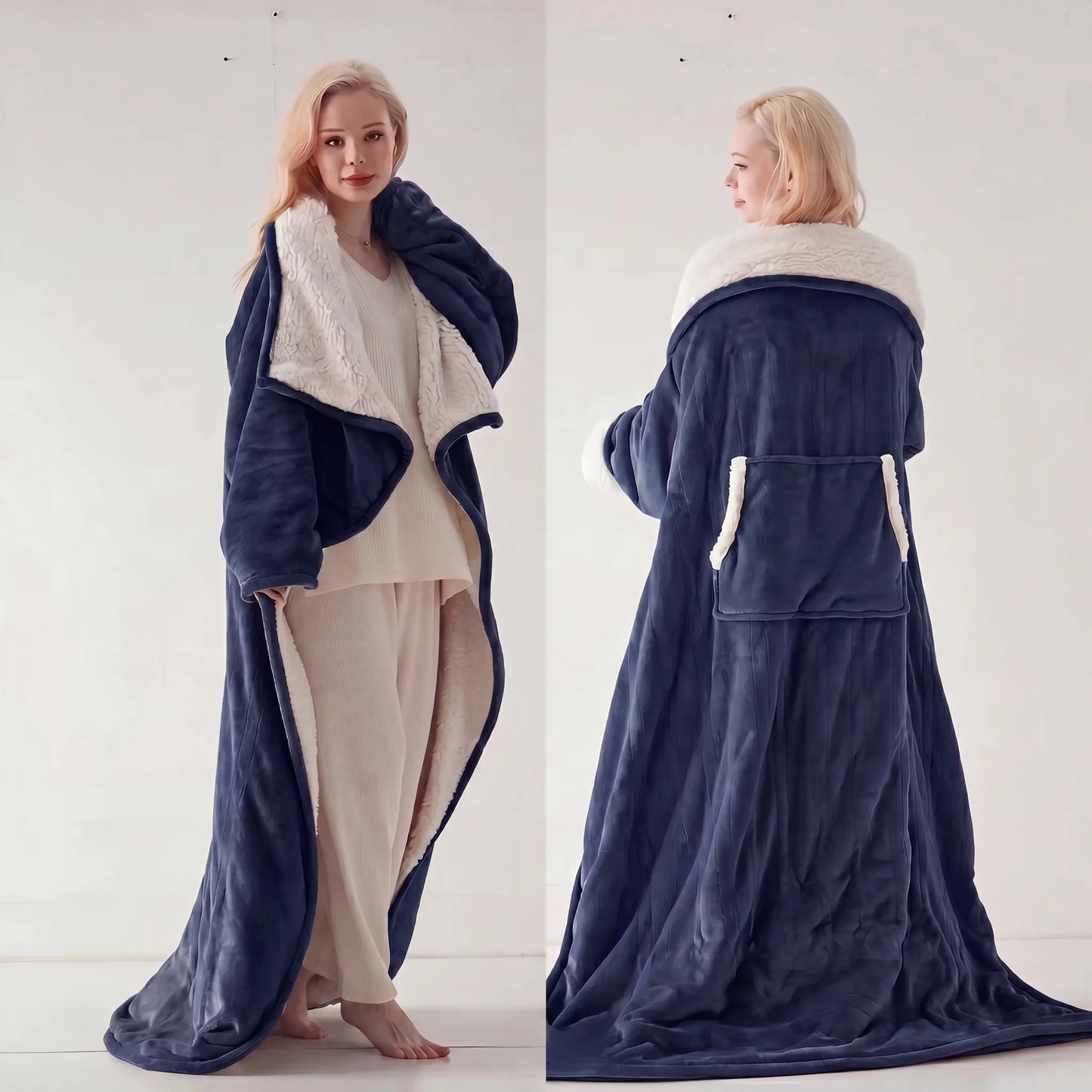 Cosybay Wearable Blanket Robe, Double-Sided Plush Flannel & Sherpa Lined Wrap Blanket with Back Pocket, Cozy Warm Wearable Throw Blanket for Lounging, Perfect Gift for Halloween Costume, 50X66Inch #Halloweenfinds #Tiktokshopbacktoschool #Dormtour