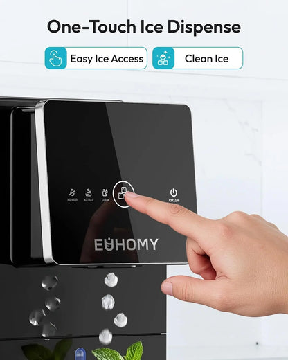 EUHOMY Countertop Nugget Ice Maker | 40Lbs/24H Pebble Sonic Ice Machine, Self-Cleaning Dispenser Ice Maker for Home Office Kitchen