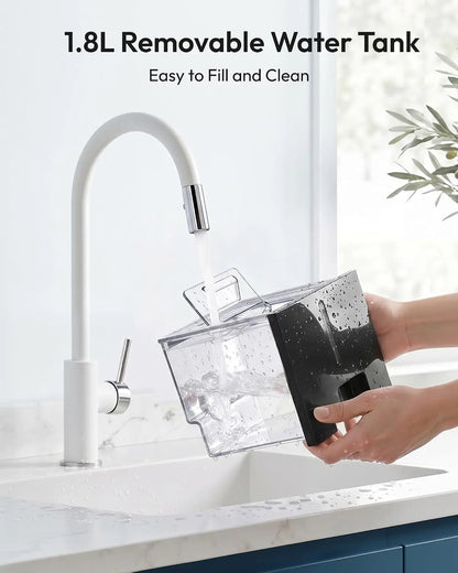 EUHOMY Countertop Nugget Ice Maker | 40Lbs/24H Pebble Sonic Ice Machine, Self-Cleaning Dispenser Ice Maker for Home Office Kitchen
