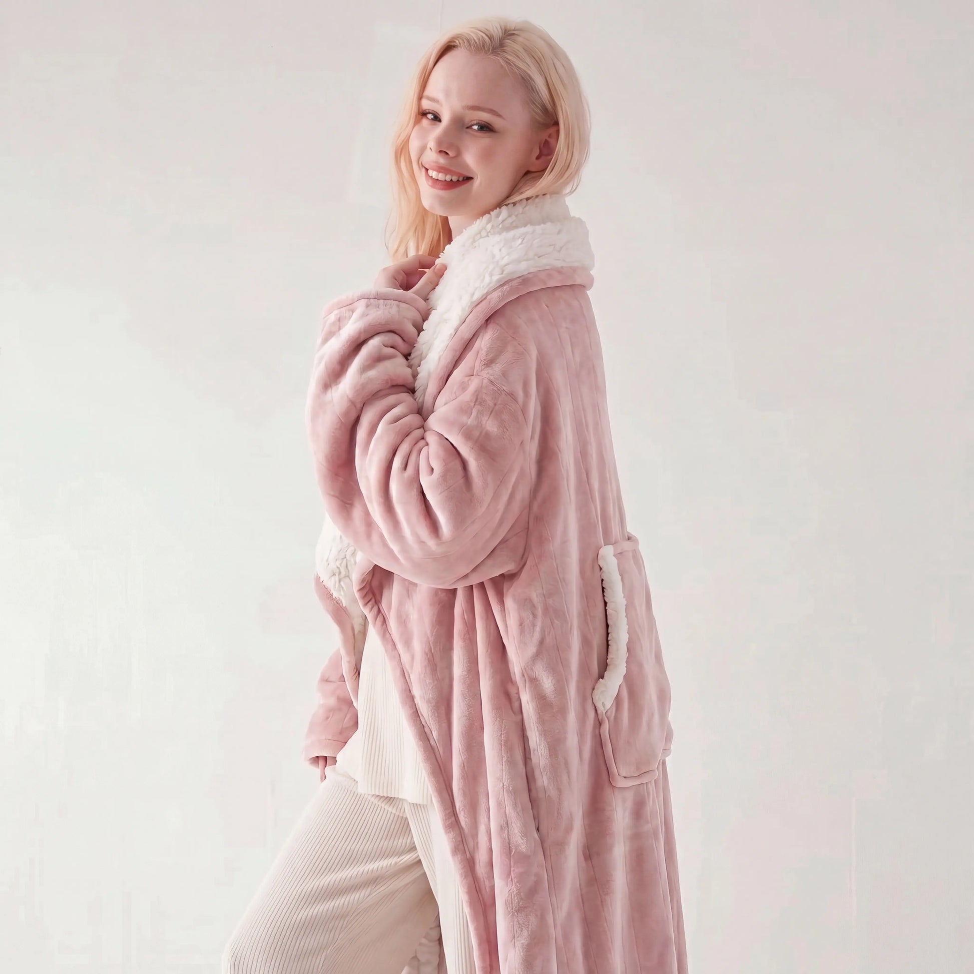 Cosybay Wearable Blanket Robe, Double-Sided Plush Flannel & Sherpa Lined Wrap Blanket with Back Pocket, Cozy Warm Wearable Throw Blanket for Lounging, Perfect Gift for Halloween Costume, 50X66Inch #Halloweenfinds #Tiktokshopbacktoschool #Dormtour