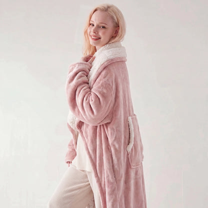 Cosybay Wearable Blanket Robe, Double-Sided Plush Flannel & Sherpa Lined Wrap Blanket with Back Pocket, Cozy Warm Wearable Throw Blanket for Lounging, Perfect Gift for Halloween Costume, 50X66Inch #Halloweenfinds #Tiktokshopbacktoschool #Dormtour
