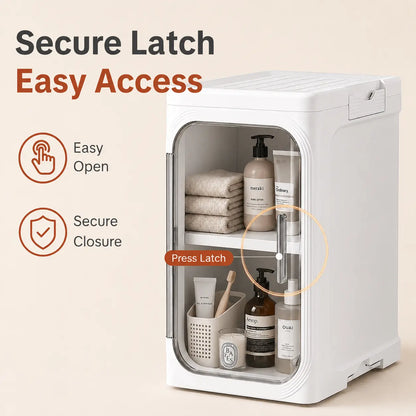 ONAIL Four-Layer Tall and Narrow Storage Cabinet, Made of Plastic, with a Slim Design, Doors and Adjustable Shelves, Wheels, Stackable and Foldable, Suitable for Small Spaces, Bathroom and Kitchen