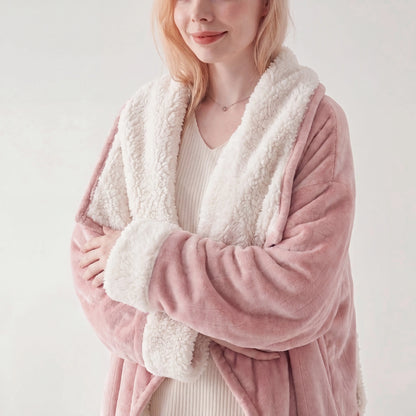 Cosybay Wearable Blanket Robe, Double-Sided Plush Flannel & Sherpa Lined Wrap Blanket with Back Pocket, Cozy Warm Wearable Throw Blanket for Lounging, Perfect Gift for Halloween Costume, 50X66Inch #Halloweenfinds #Tiktokshopbacktoschool #Dormtour