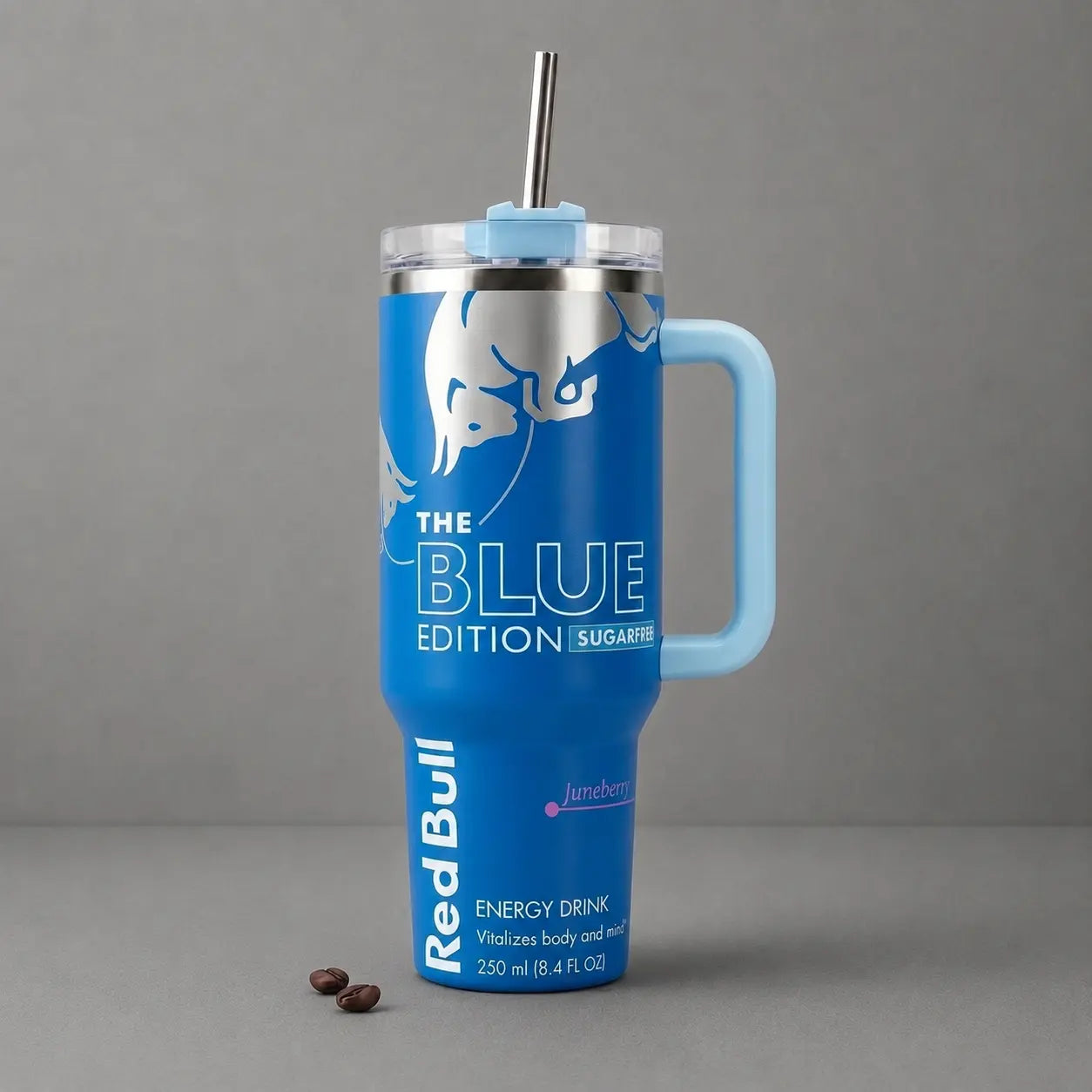 Rbull FULL COLOR EDITION Tumbler with Handle - Energy Tumbler for Extreme Sports Athlete - 20Oz/40Oz Energy Drink, Insulated Travel Mug with Straw Lid Portable Water Bottles Drinkware