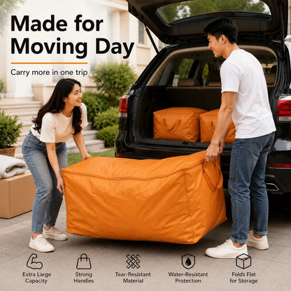300L Extra Large Moving & Storage Bag, Thick Durable Dustproof Organizer for Clothes, Bedding, Dorm, Moving & Home Storage, Grey