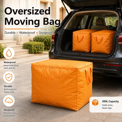 300L Extra Large Moving & Storage Bag, Thick Durable Dustproof Organizer for Clothes, Bedding, Dorm, Moving & Home Storage, Grey