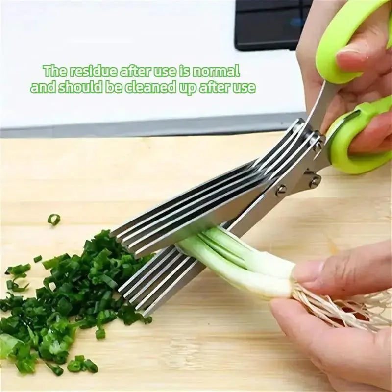 Stainless Steel Multi-Tool Kitchen Shears - 5-Layer Rust-Resist Steel Cutting Tool with Bottle Opener, Nutcracker, Can Opener, Compact Ergonomic Handle for Less Hand Fatigue, Home, Barbecue, Long Life Meats & Veggies Use