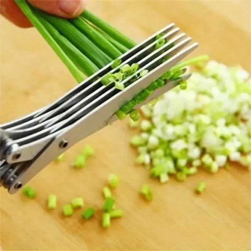 Stainless Steel Multi-Tool Kitchen Shears - 5-Layer Rust-Resist Steel Cutting Tool with Bottle Opener, Nutcracker, Can Opener, Compact Ergonomic Handle for Less Hand Fatigue, Home, Barbecue, Long Life Meats & Veggies Use